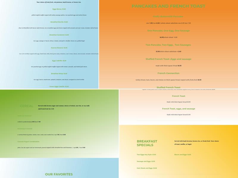 Rex's Cafe Menu