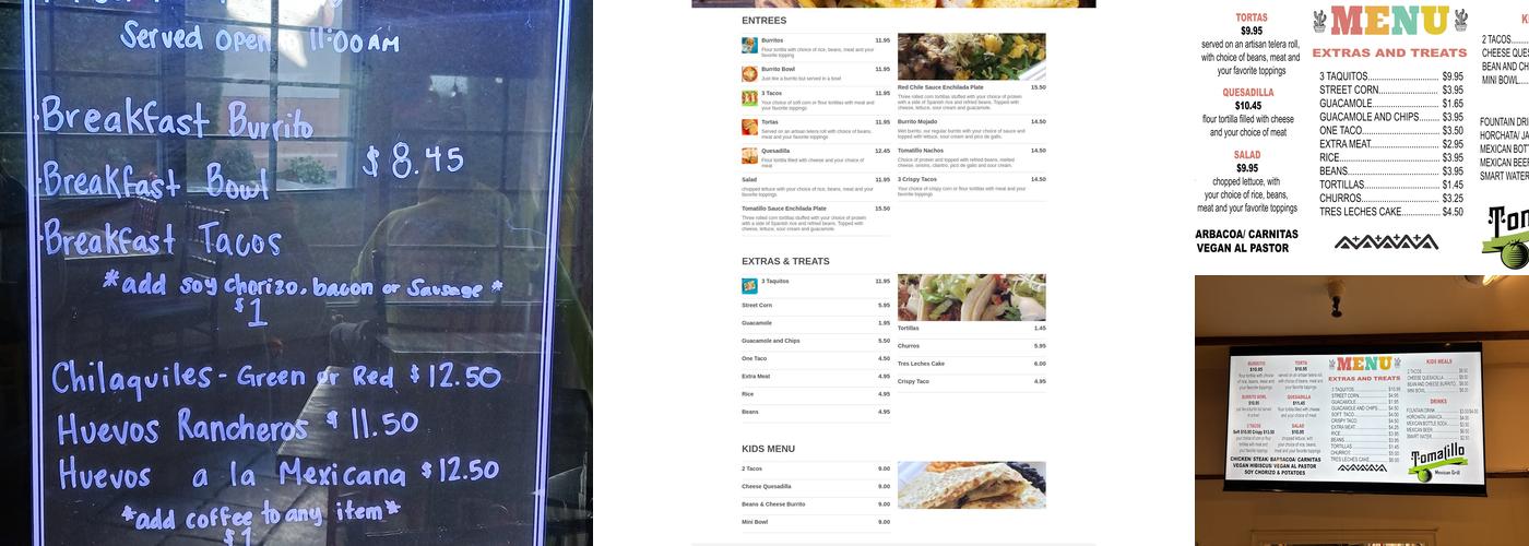 Tomatillo Mexican Grill Menu