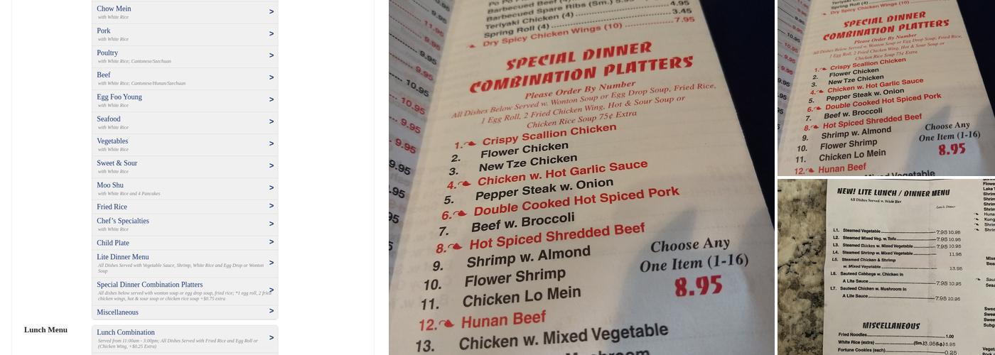 Dynasty Chinese Restaurant Menu