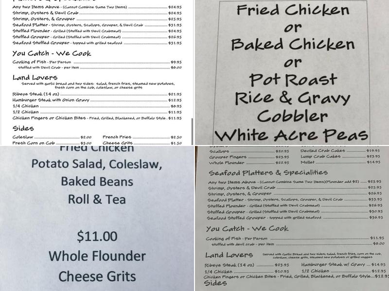 Posey Beyond the Bay Restaurant Menu