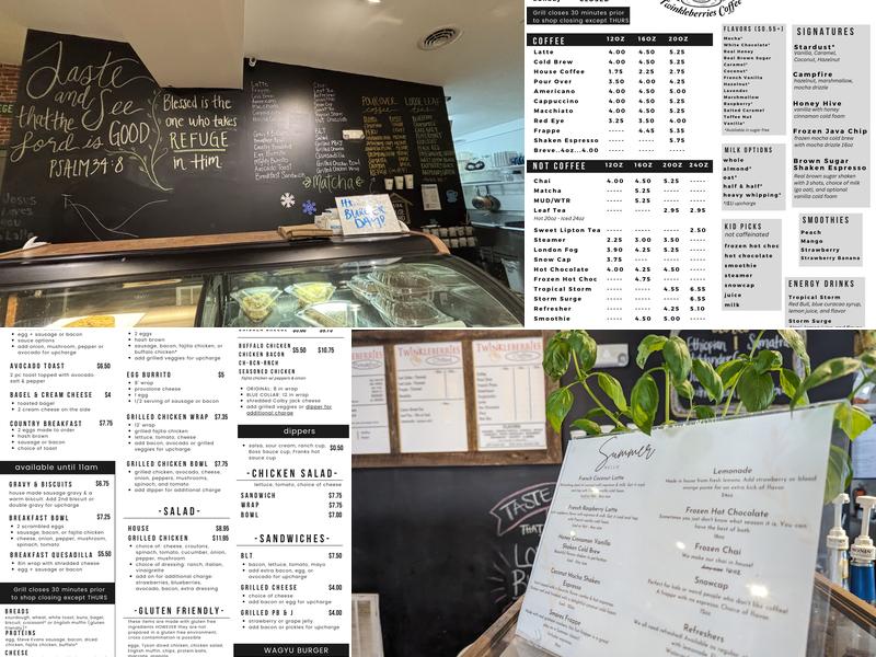 Twinkleberries Coffee Menu
