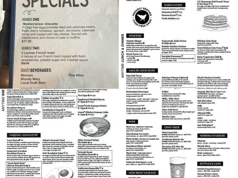 Good Stuff - Palos Verdes Menu