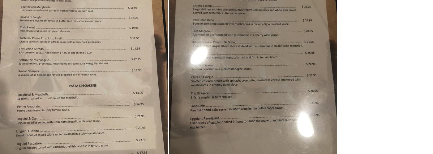 Giorgio's Menu