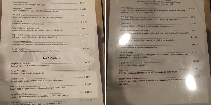Giorgio's Menu