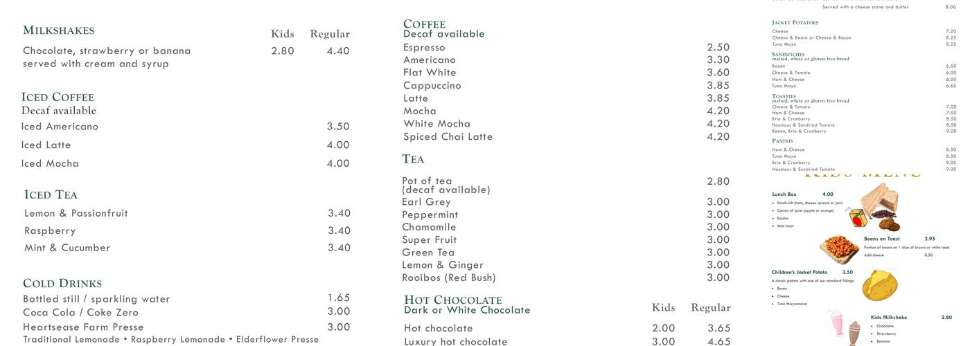 Orchard Coffee House Menu