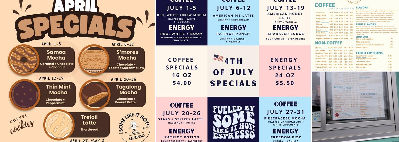 Some Like It Hot Espresso Menu