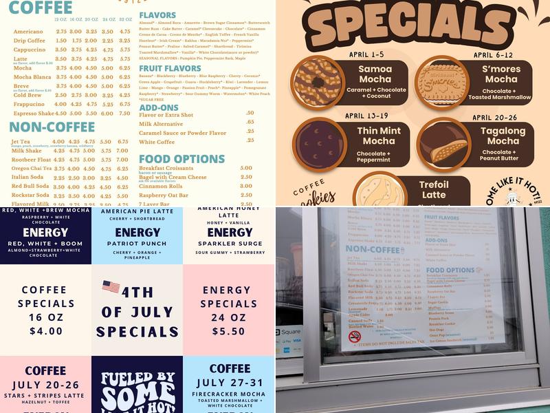 Some Like It Hot Espresso Menu