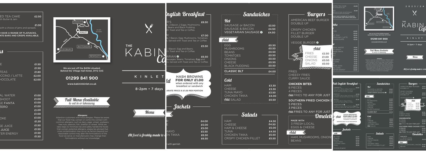 The Kabin Cafe Menu
