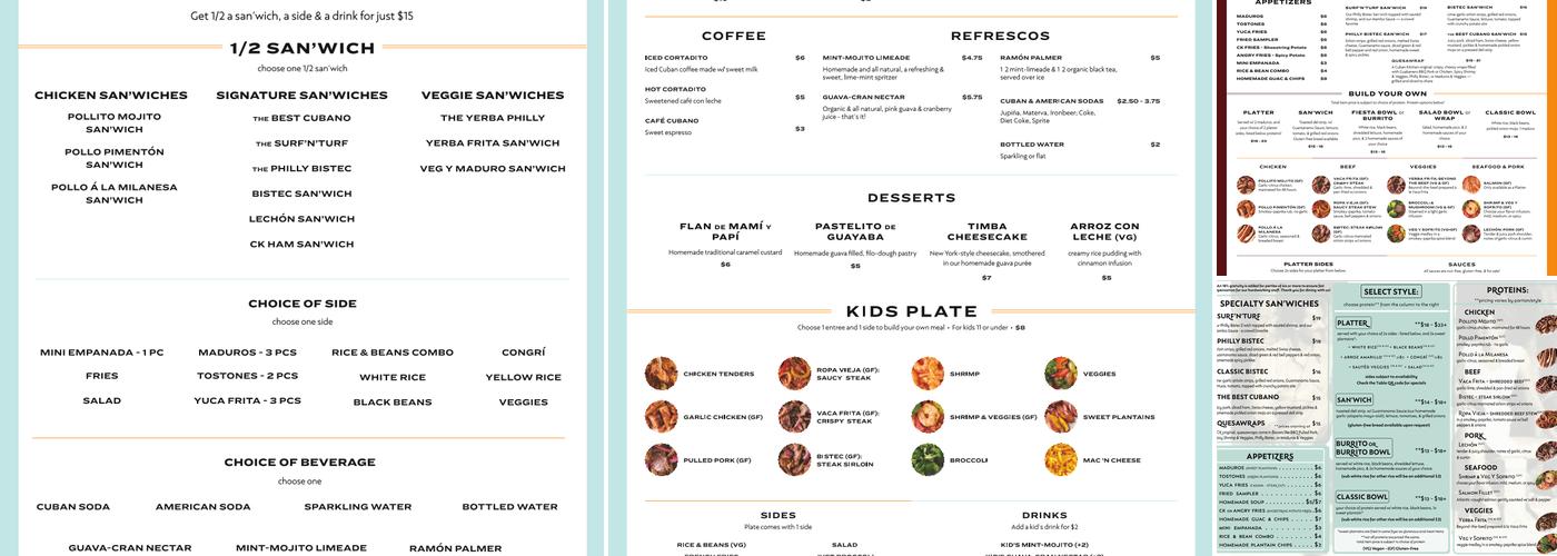 Cuban Kitchen Menu