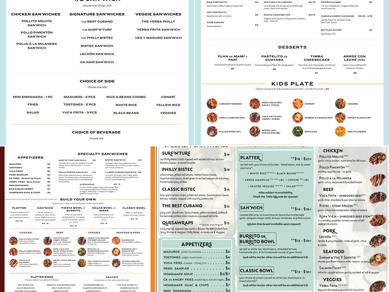 Cuban Kitchen Menu
