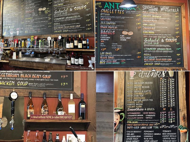 Antigua Coffee Shop Menu