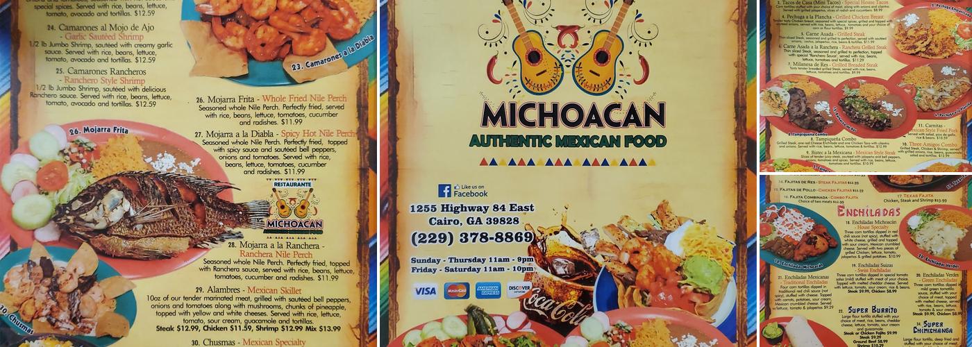 El Tarasco Menu