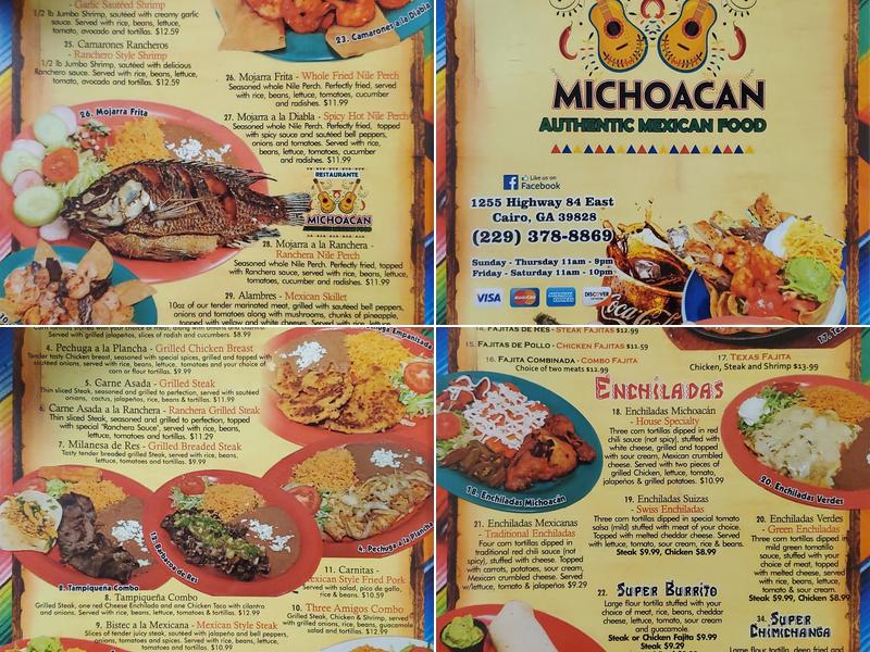 El Tarasco Menu