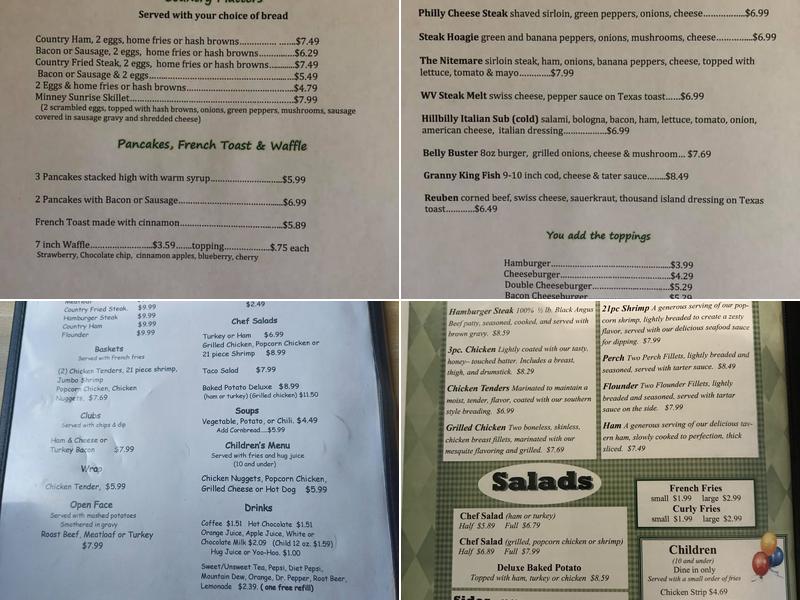 Minney’s Family Restaurant Menu