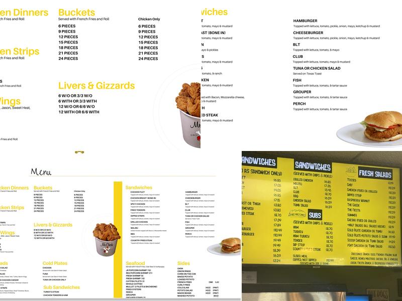 Mr. Chick Menu