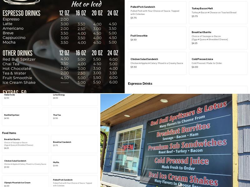 Riverside Espresso & Subs Menu