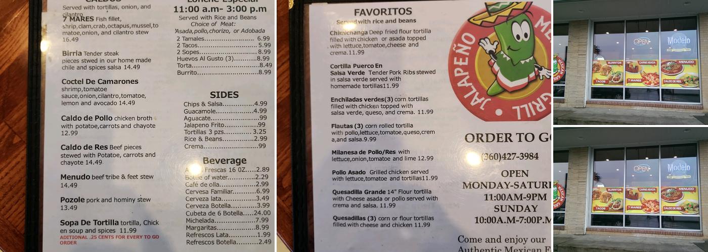 JALAPENO MEXICAN GRILL Menu