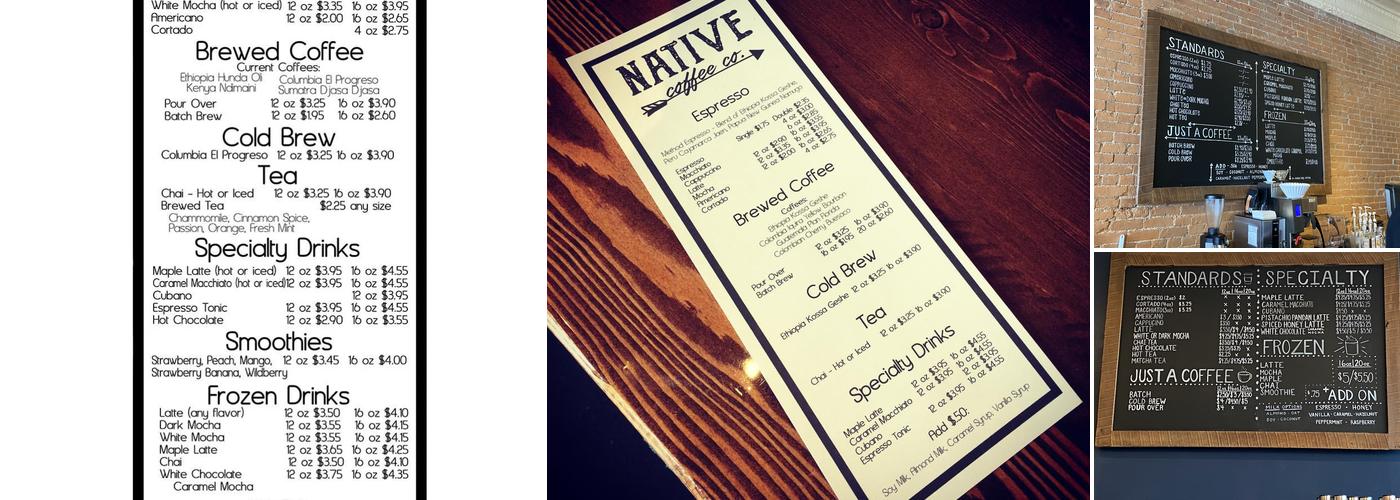 Native Coffee Co. Menu