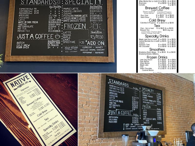 Native Coffee Co. Menu
