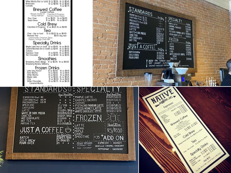 Native Coffee Co. Menu