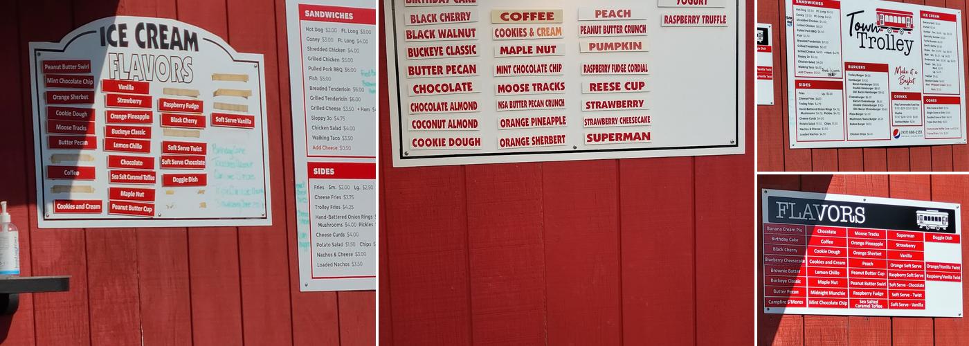 Town Trolley Menu