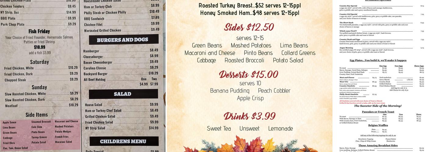 Country Kitchen Menu