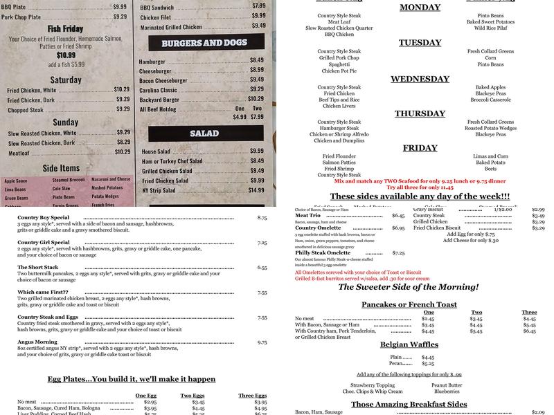 Country Kitchen Menu