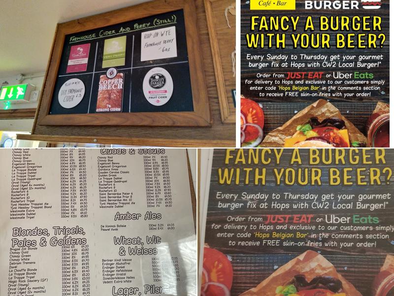 Hops Belgian Bar Menu