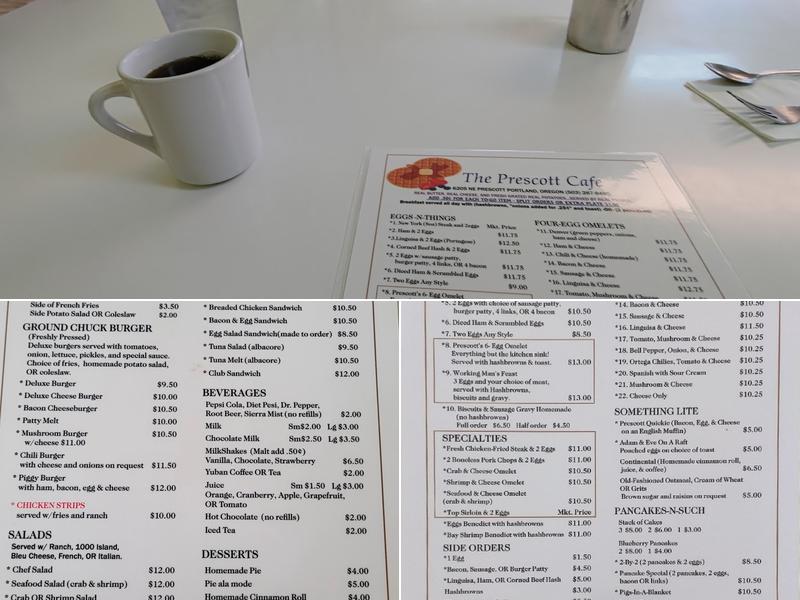 Prescott Cafe Menu