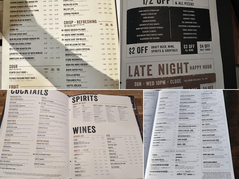 Yard House Menu