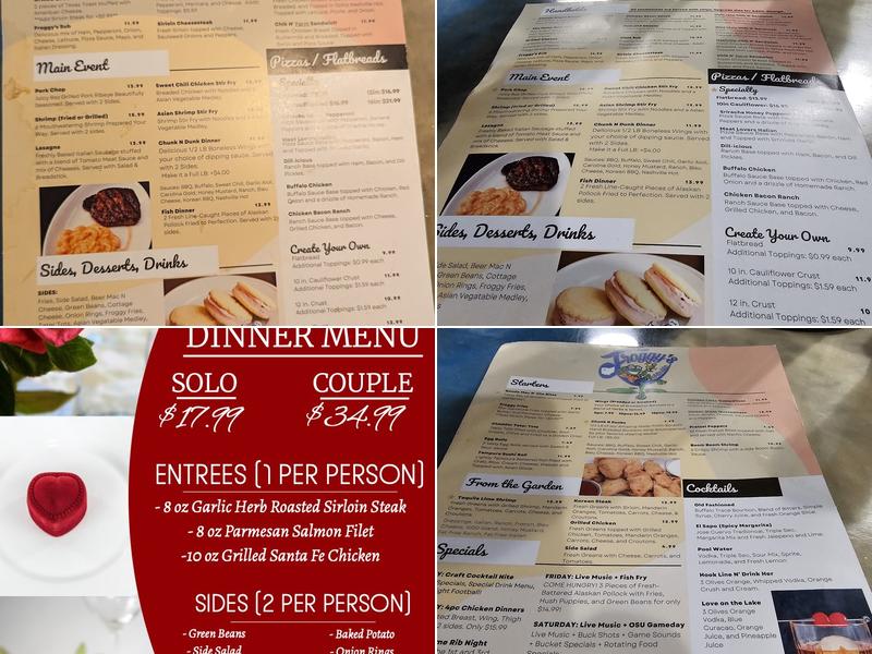 Froggy's at the Lake Menu