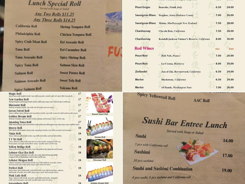 Fuji Sushi Hibachi Restaurant Menu