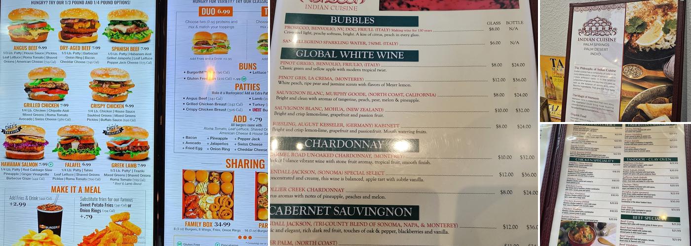 Monsoon Indian Cuisine Menu