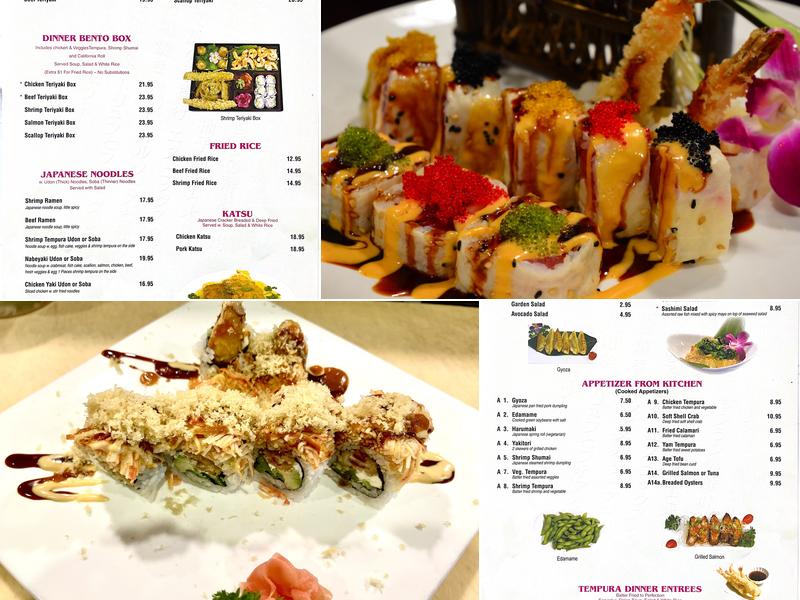 Fuji sushi & steak house Japanese Restaurant Menu
