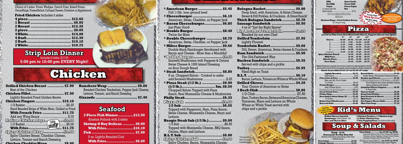 Meyer's Tavern Menu