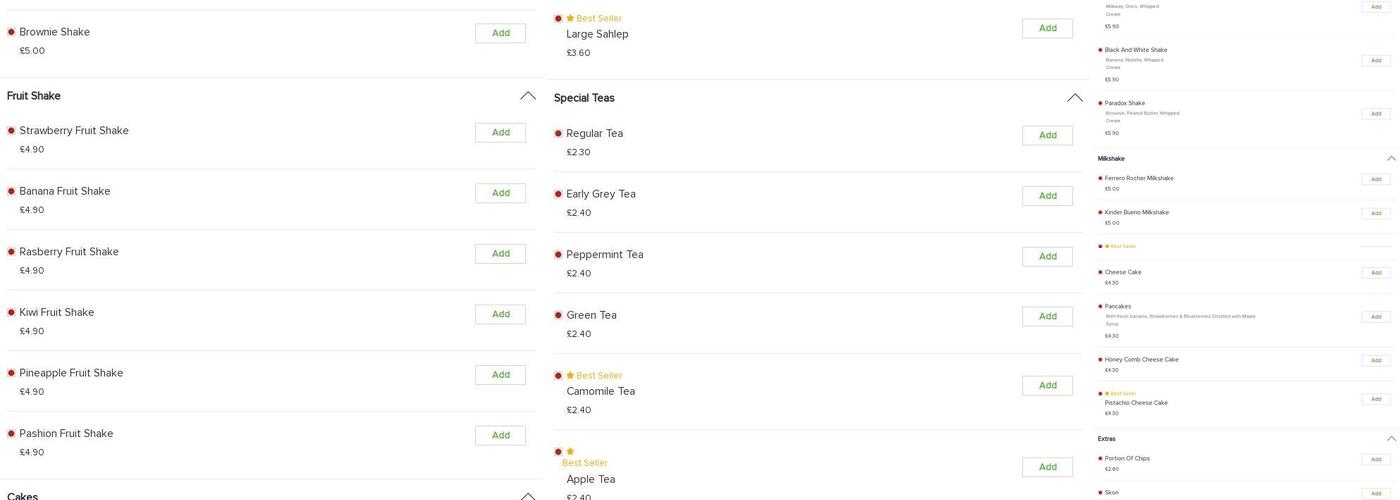 paradox cafe bistro Menu