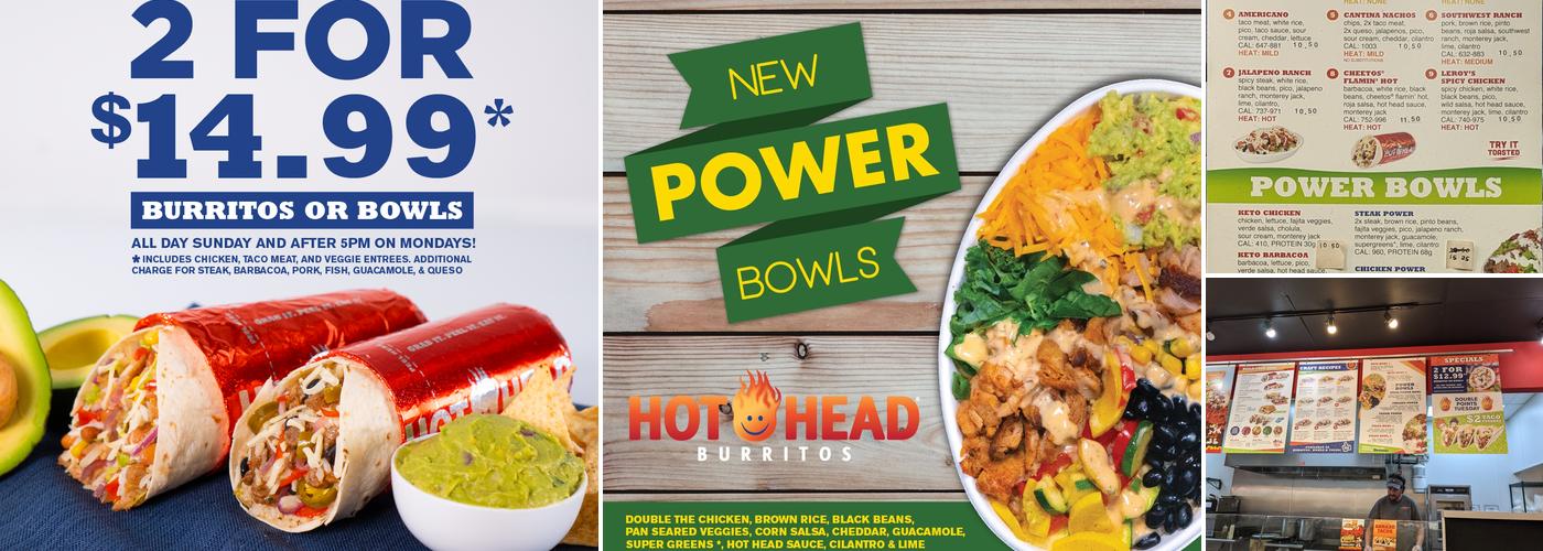 Hot Head Burritos Menu
