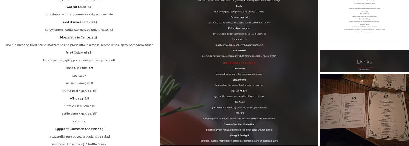 Bramhall Menu
