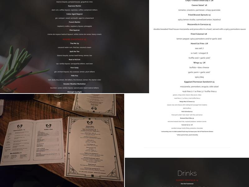 Bramhall Menu