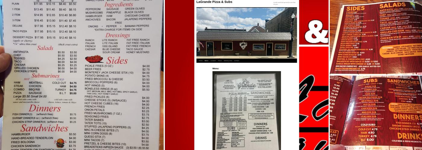 LaGrande Pizza Menu