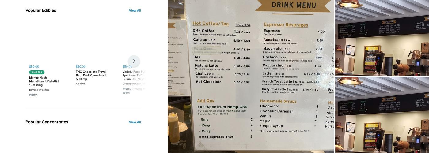 Higher Grounds of Maine Menu