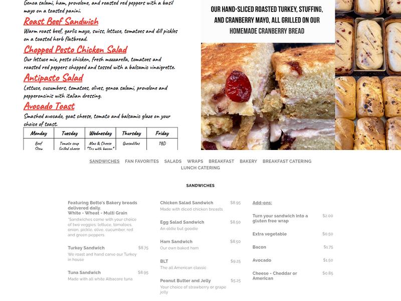 Tally's Kitchen at Bayside Menu