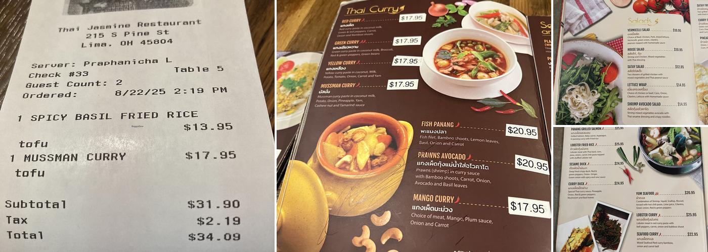 Thai Jasmine Menu
