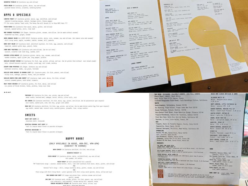 The Honey Paw Menu