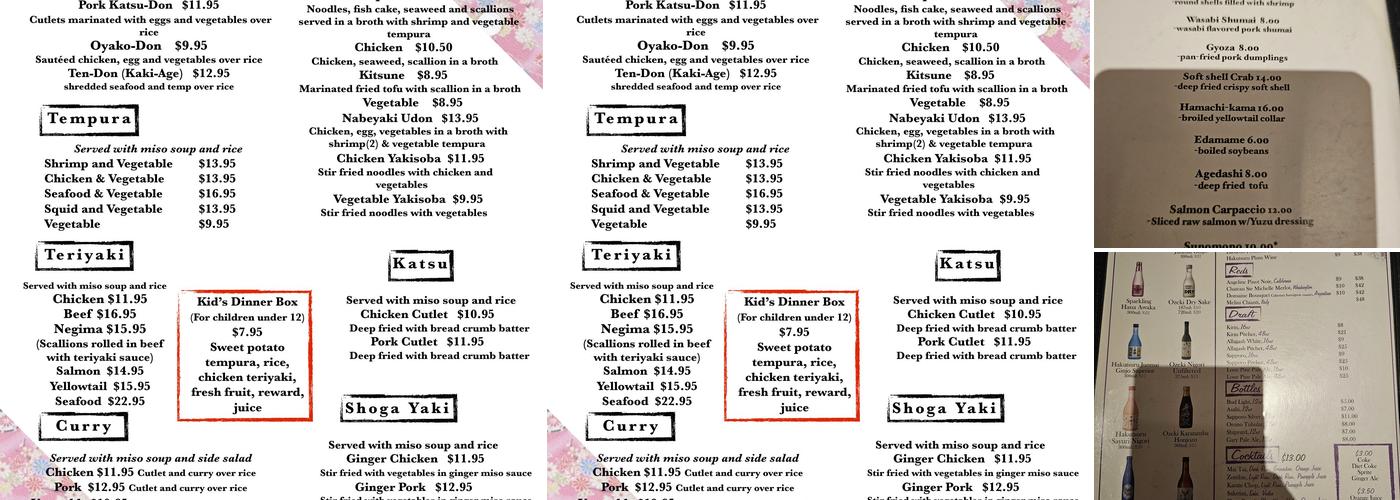 Sapporo Menu