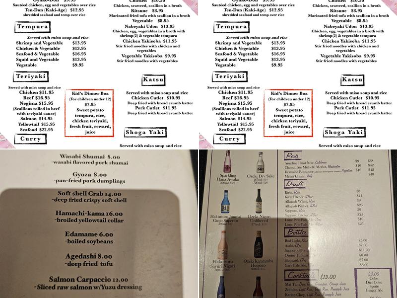 Sapporo Menu