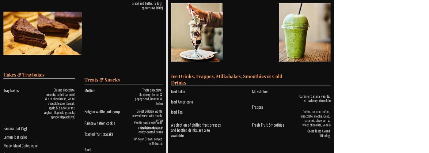 Rhode Island Coffee Menu