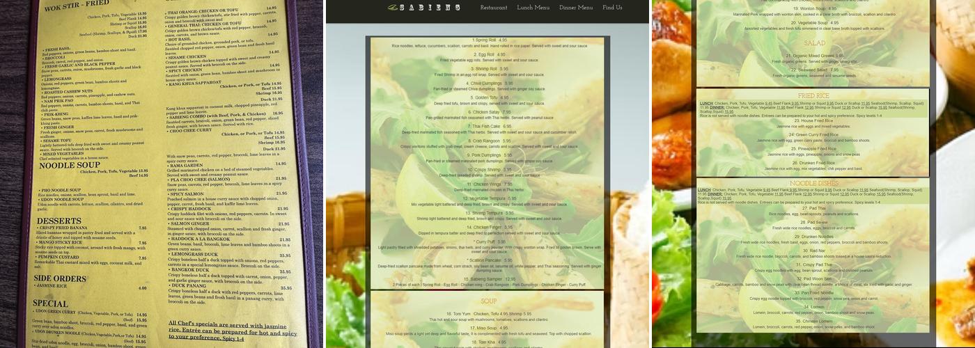 Sabieng Menu