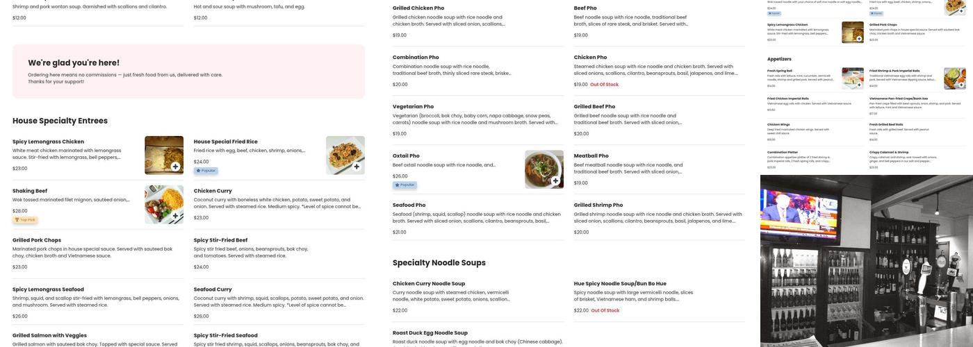 Basilic Vietnamese Grill Fort Lauderdale Menu