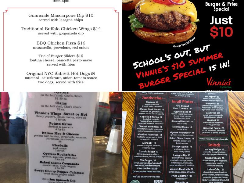 Vinnie's by the Sea Menu